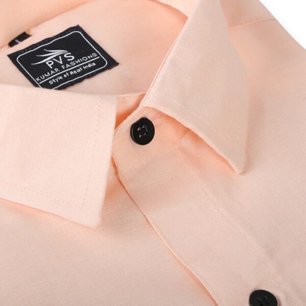 Stylish Peach Cotton Formal Shirt For Men (Pack of 1) - Image 4