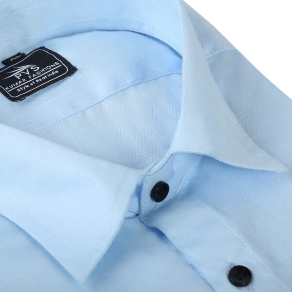 Stylish Aqua Blue Cotton Formal Shirt For Men (Pack of 1) - Image 2