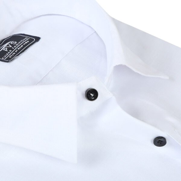 White Pure Cotton Shirt For Men (Pack of 1) - Image 2