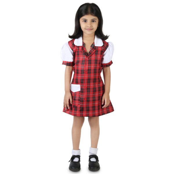 Red and Black Checks Kids School Uniform - Image 3