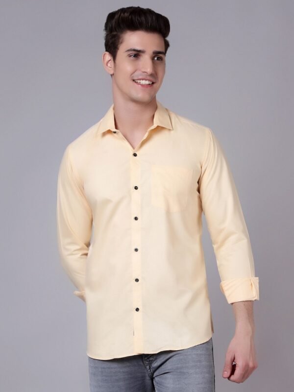 Stylish Peach Cotton Formal Shirt For Men (Pack of 1) - Image 6