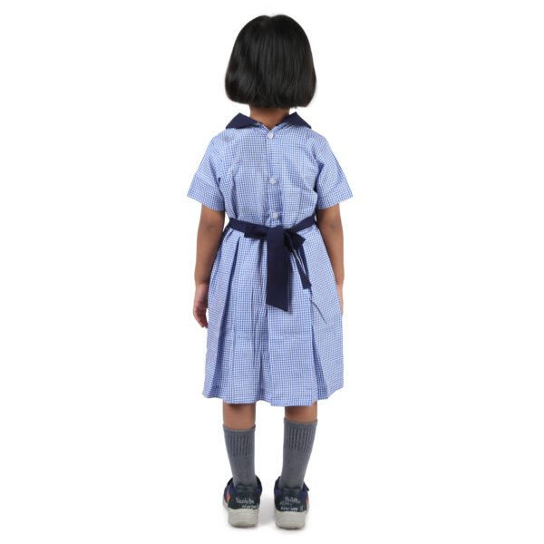 Blue Checks Cotton Kids School Uniform - Image 5