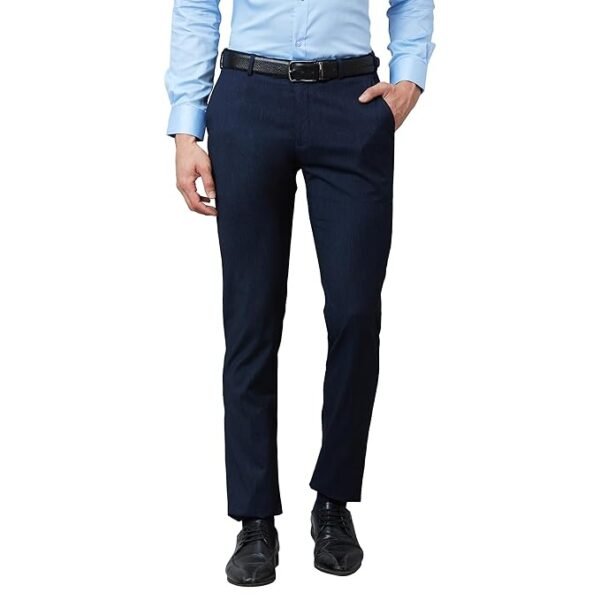 Navy Blue Cotton Full Pant for Men - Image 6